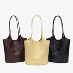 Women's Woven Large-Capacity Shoulder Tote Bag