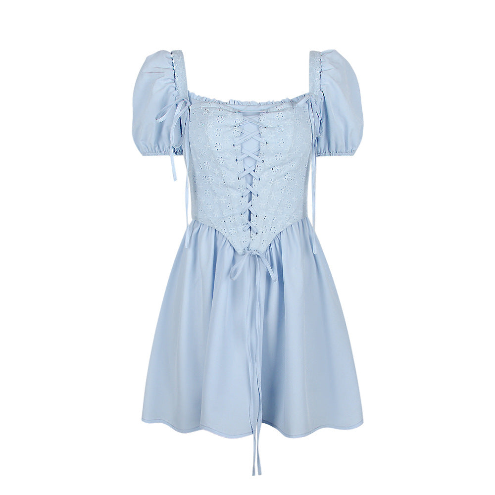 Bubble-Sleeve Corset Princess Two-Piece Set