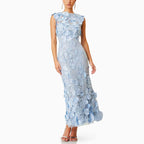 Women’s Floral Embroidered High-Waist Dress