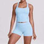 Brushed H Shaped Beauty Back Sports Vest Shorts Tight Quick Dry Casual Running Fitness Yoga Wear Set for Women