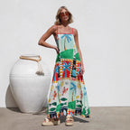 Printed Off-Shoulder Vacation Dress