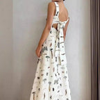 Dress Cothing Printed Sleeveless Office Long Suspender Amplified Craft