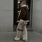 Suede Lambswool Short Coat