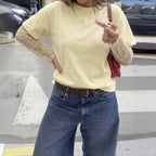Women's Clothing Autumn Casual Lace Splicing T Shirt Top