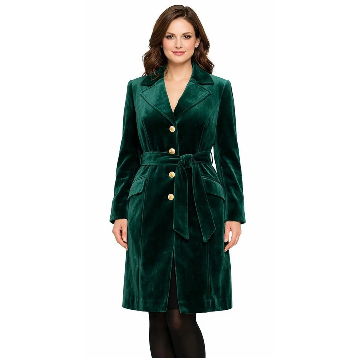 Women's Velvet Long Trench Coat