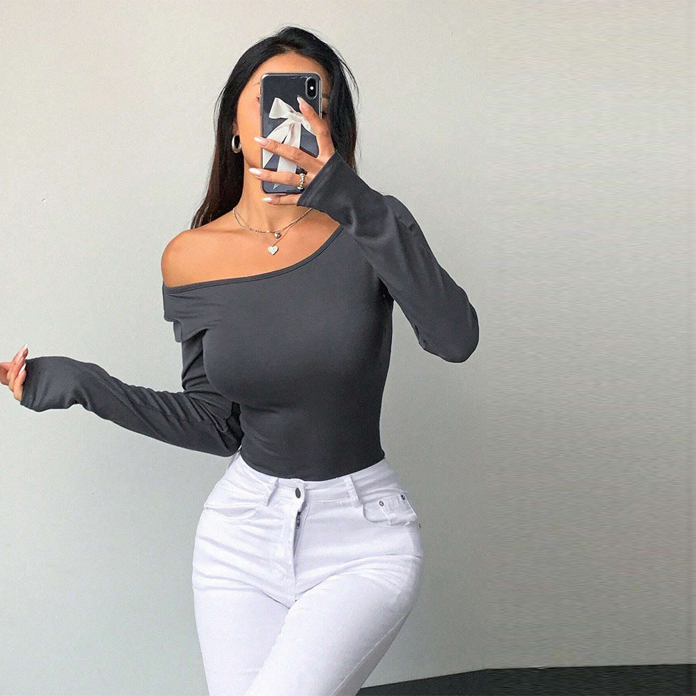 Women Slim T Shirt Bare Back Beautiful Back