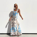 Spaghetti-Strap Floral-Print Casual Loose Vacation Dress