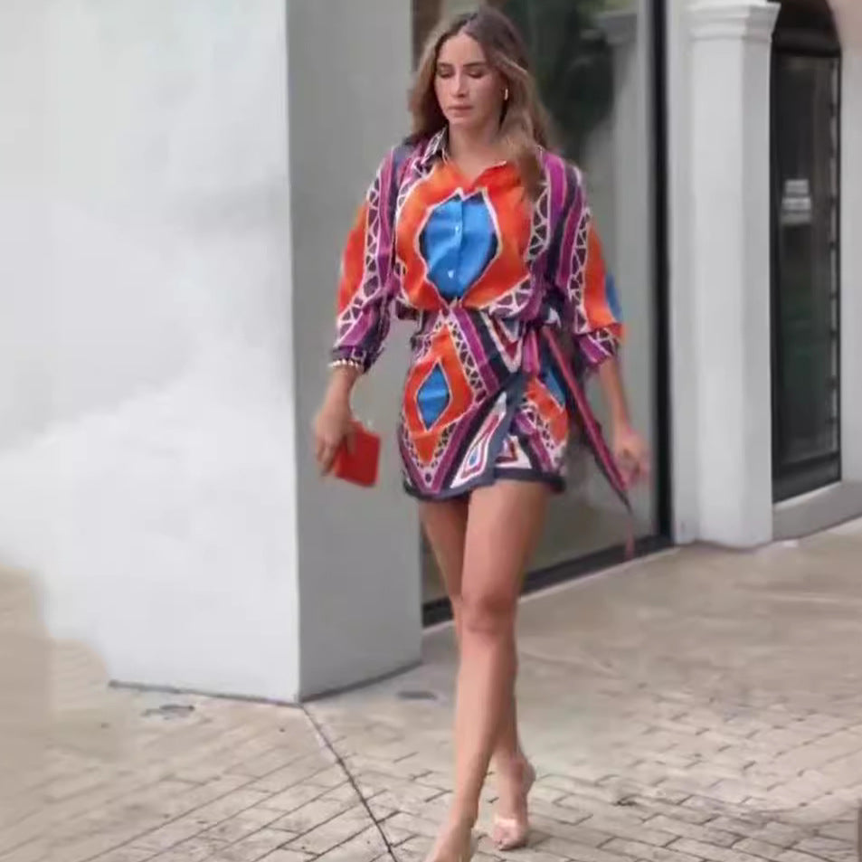 Trend Summer Clothes Slim Plaid Small V-Neck Dress