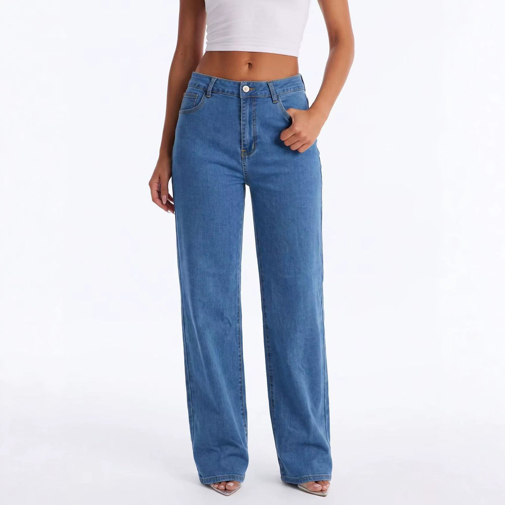 Women's High-Waist Straight-Leg Jeans