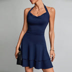 Women's High Cold Elegant Dress Halter Backless Short Dress