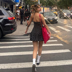 Little Short Polka-Dot Printed Tube Top Halter Dress