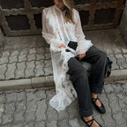 Ruffled Tie-Neck Top
