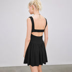 Women's Square-Neck Backless A-Line Mini Dress