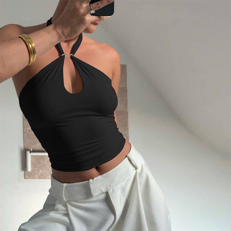 Women Clothing Summer Fashionable Lace Up Vest Inner Match