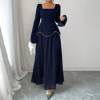 Evening Elegant Long-Sleeve Long Dress