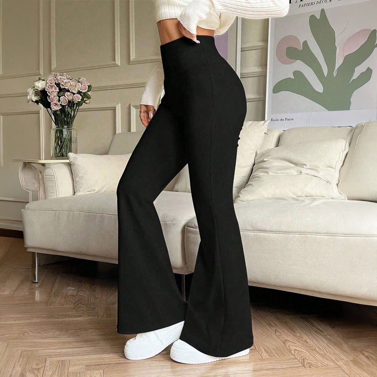 Sports Pure Black Micro Pull Yoga Pants Pants Women Clothing Summer