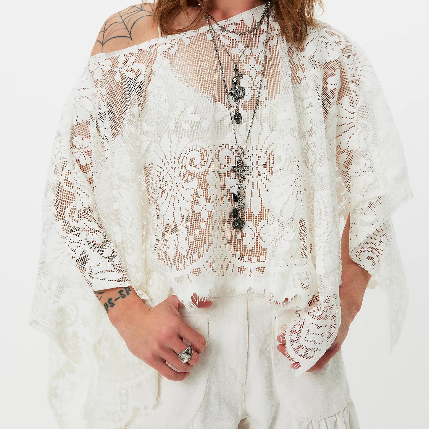 Women Sexy Lace See through Sexy Short Top T shirt Blouse