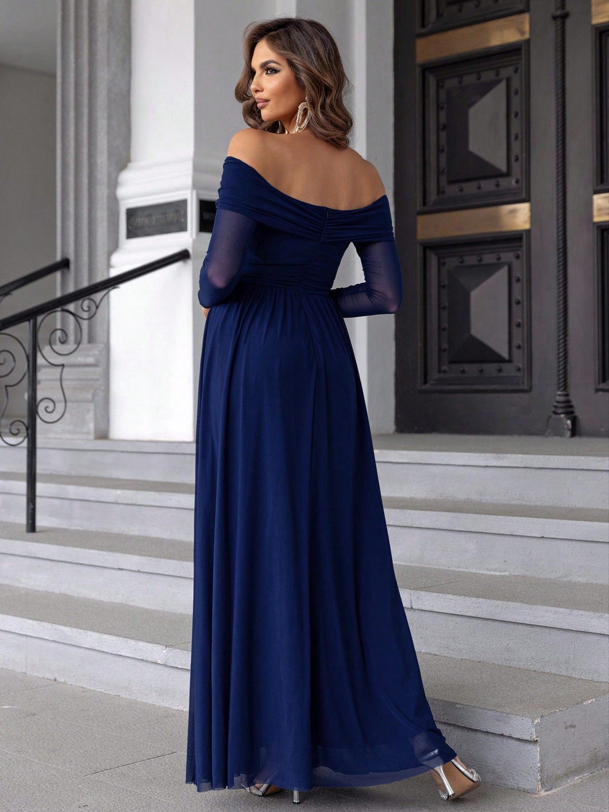 Women's Off-Shoulder Mesh Dress