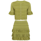 Women's Knit Cardigan Top & Mini Skirt Set