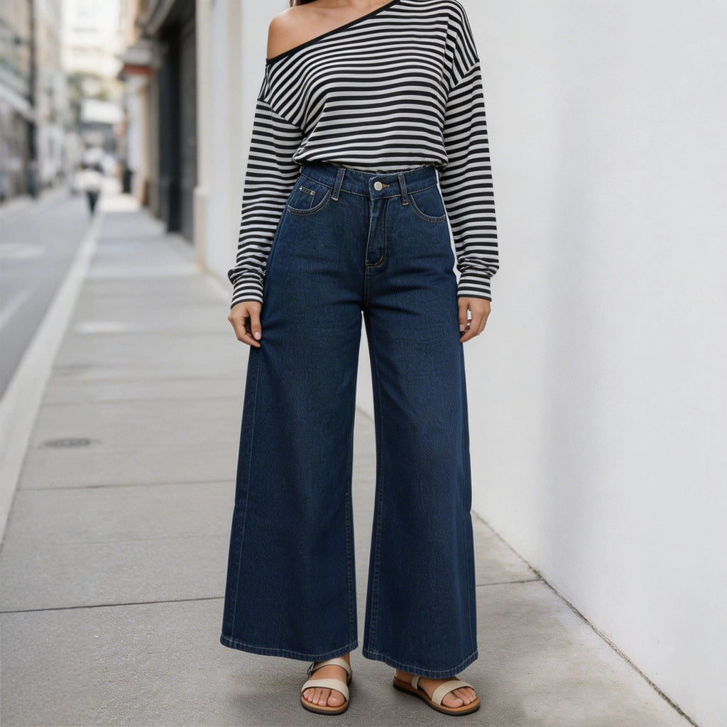 Simple Retro Slim Fit Slimming Straight Women Jeans