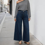 Simple Retro Slim Fit Slimming Straight Women Jeans