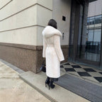 Women's Long Hooded Faux-Fur Coat