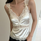 Women's Lace Bow Sleeveless Vest Top