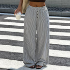 Women's Striped Wide-Leg Pants