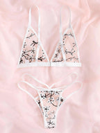 Embroidered Pattern Bra Lingerie