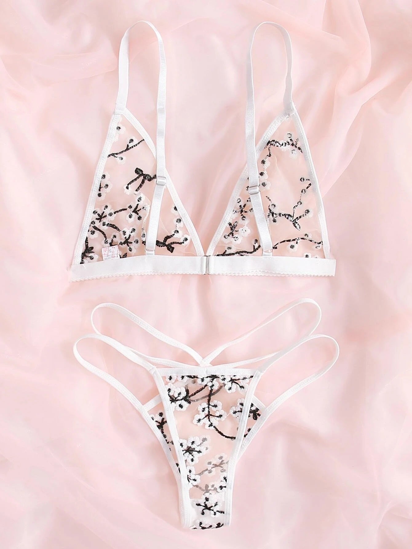 Embroidered Pattern Bra Lingerie