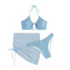 Slim Solid One-piece Swimwear