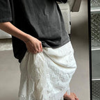 Asymmetric Pleated A-Line Skirt