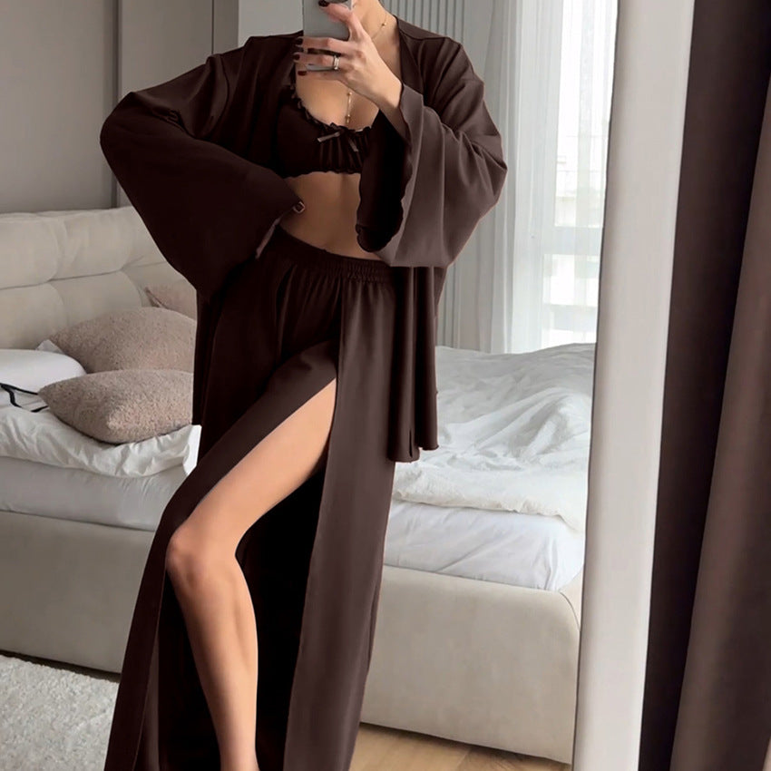 Women's Three-Piece Knit Pajama Set