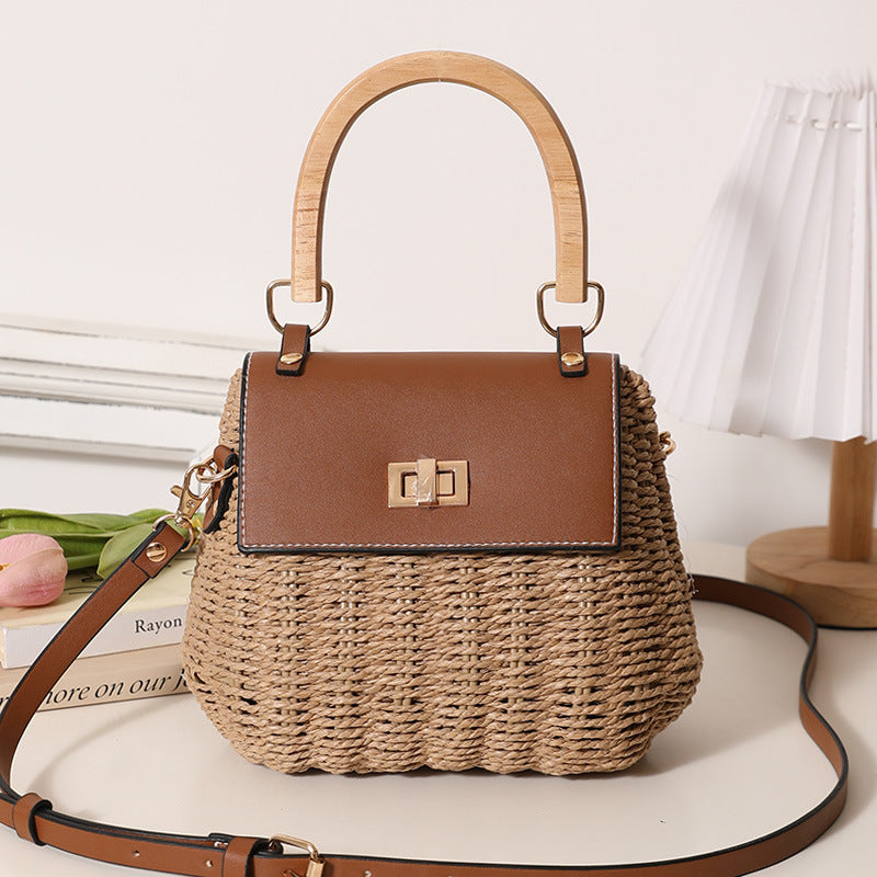 Women's Retro Woven Square Handbag