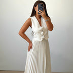 Women's Pleated Sleeveless Two-Piece Set