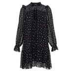 Floral Ruffled Puff-Sleeve Chiffon Dress