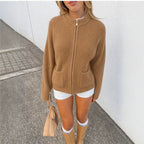 Women's Zip-Front Knit Cardigan