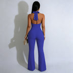 Summer Women Wear Sexy Backless Halter Slim Fit Bodysuit