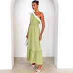 Women's Lace up Solid Color Dress