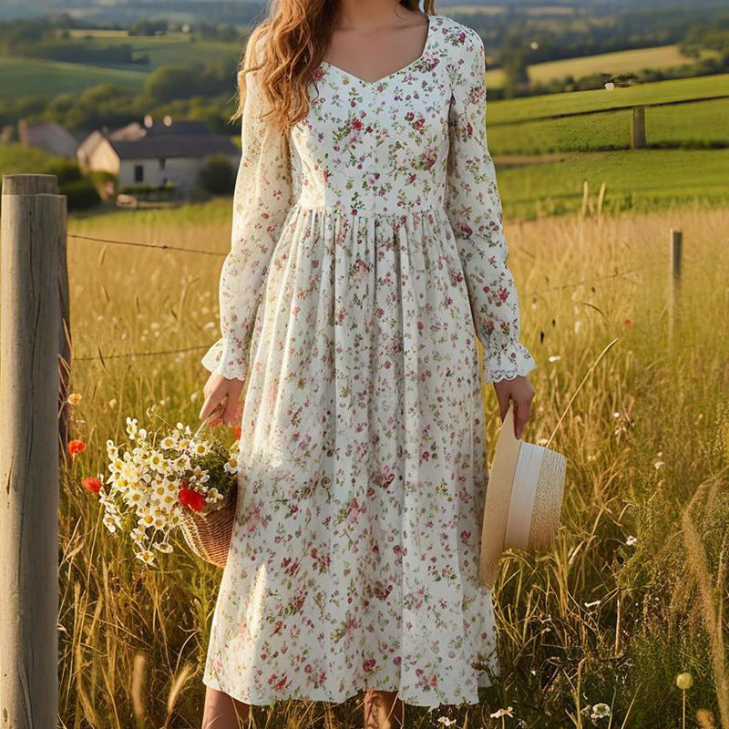 Women's Floral Long Sleeve Dress