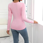 Sheer Long Sleeve Base Layer Top for Women