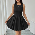 Women's Sweet Bud All Matching Sleeveless Slim Solid Dress
