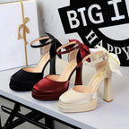 French Hollow Out Cutout Double Layer Waterproof Platform Heightened Ultra