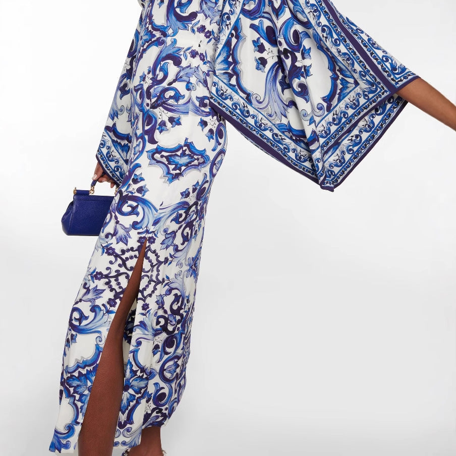 Women's Blue White Dress