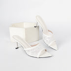 Women's Lace Pointed-Toe Stiletto Sandals