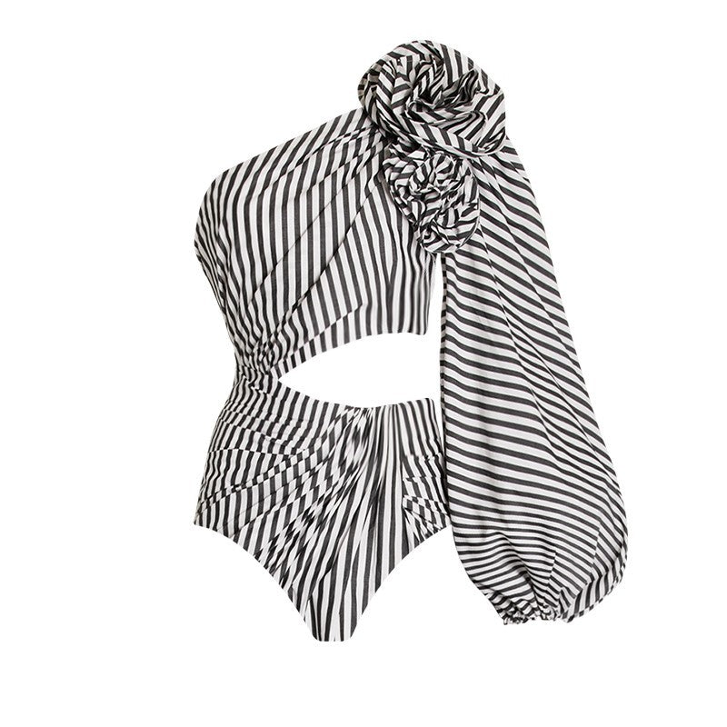 Pleated Ruffled One-piece Swimwear