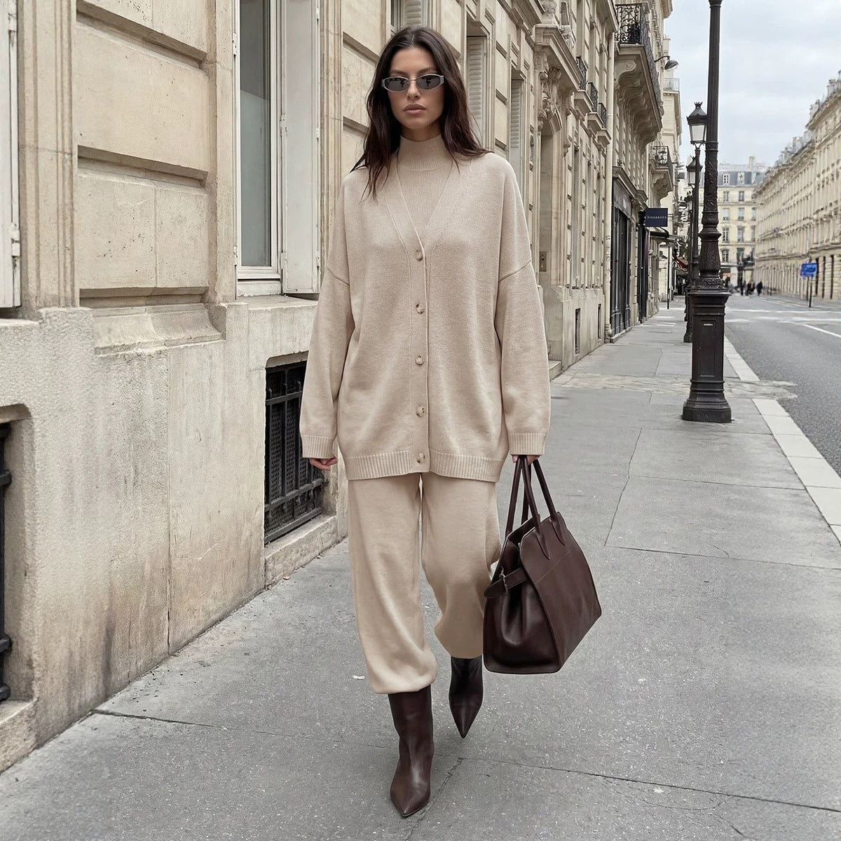 Women's Knit Vest & Wide-Leg Pants Set