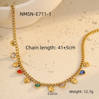 Heart Color Zircon Necklace