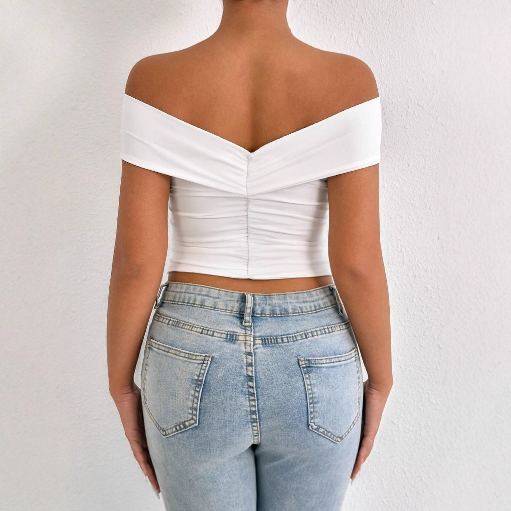Women's Off-Shoulder Ruched Bandeau Top