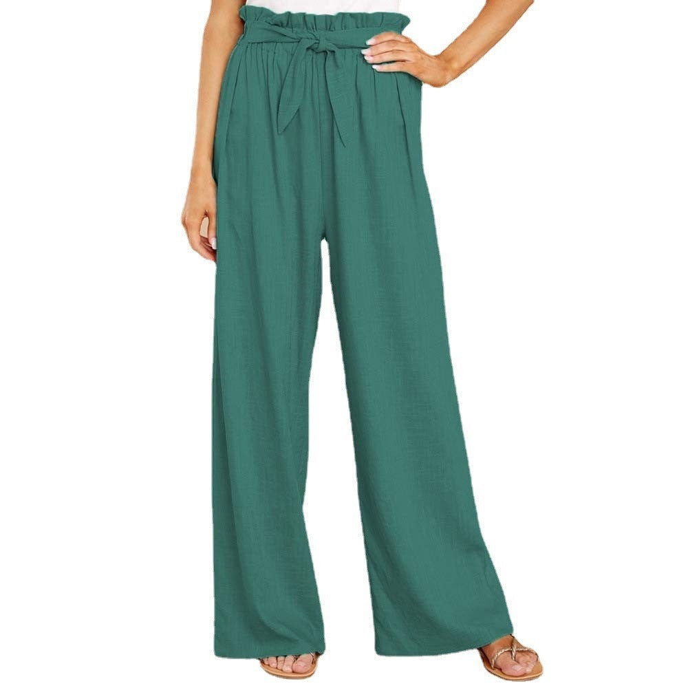 Women's Loose Cotton Linen Wide Leg Pants